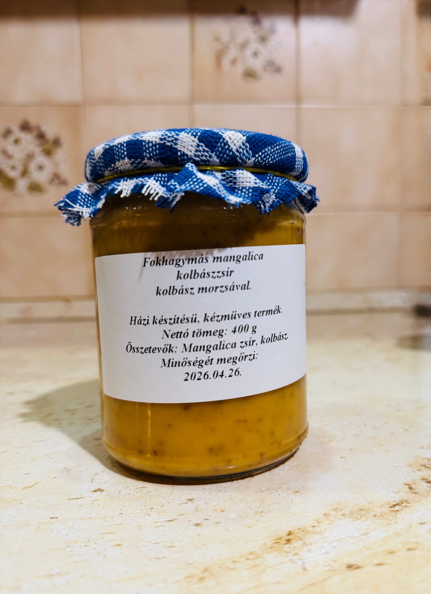 Fokhagymás Mangalica Kolbászzsír, Kolbászmorzsával