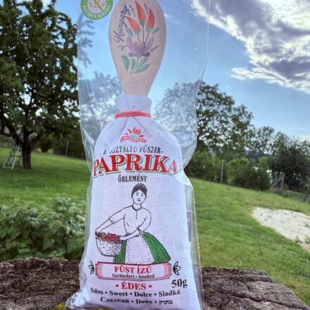 Fűszerpaprika őrlemény fakanalas vászonzsákban - édes - FÜST ÍZŰ